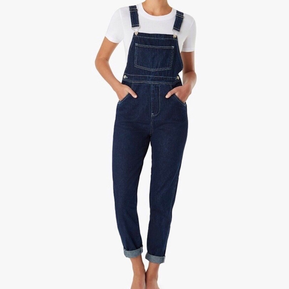 REVOLVE We Wore What Denim 100% Cotton Overalls in Dark Wash Size small